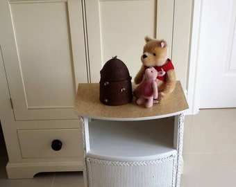 Vintage LLoyd Loom Style Bedroom Side Table