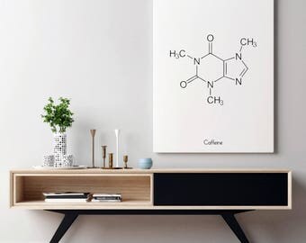 Coffee Sign | Caffeine Molecule | Chemistry Decor | Coffee Poster | Poster Coffee | Coffee Sign Decor | Caffeine Art | Kitchen Coffee Decor