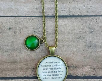 Slytherin Sorting Hat Necklace/ Harry Potter Jewelry/ Harry Potter Necklace/ Harry Potter Birthday Gift/ Bridal Party Gifts/ Gifts for Her