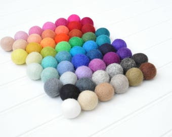 2 cm Wool Felt Balls, Felt Balls, Pom Pom Balls, 100 Felt Balls, Wool Felt Pom Poms, Felted Balls, Lose Felt Balls, Pick Your Own Colors
