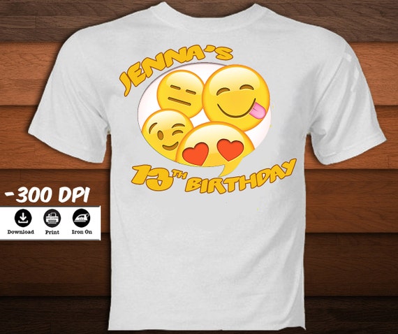 Emoji Gang Personalized Printable Birthday Tee Shirt