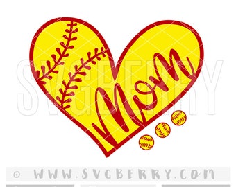 Softball Mom SVG / softball svg / softball shirts / softball mom shirts / softball gifts / love softball bag softball heart cut files / Bg