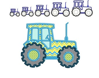 Tractor Machine Embroidery Applique Design. Tractor Applique Design. Applique for boys. Farming tractor. Monogram Embroidery.