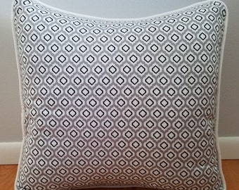Raindrop Grey, Black and White 18"x18" Decorative Throw Pillow Cover