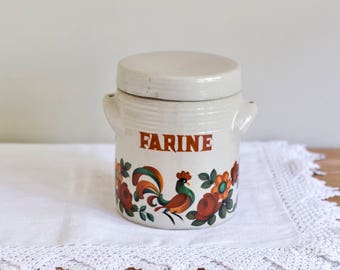 Vintage French Stoneware Kitchen Canister, Kitchen storage, Kitchen container, French kitchen, Limoges