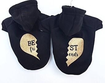 Best Friend Hoodies || Dog Clothes || Black || Pink || Grey || Dog Sweatshirt || Dog Hoodies || Small Dog ||