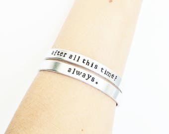 After all this time? Always. // Harry Potter Jewelry + Friendship Bracelet Set + Deathly Hallows+ Silver Harry Potter + Snape + Best Friends