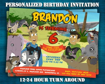 Wild Kratts Birthday Invitation, Wild Kratts, Invitations, Wild Kratts Party, Personalized Wild Kratts Invites, Wild Kratts Printable