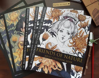 Friends of Nature Adult Colouring Book