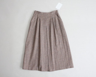 tweed mauve skirt | wool skirt | 70s wool skirt
