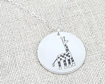 Mother's Day Personalized Your Childs Art Gift - Kids Drawing Necklace - Mom - Personalized Gift - Personalized Jewelry - Custom Handwriting