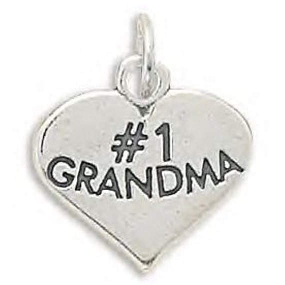 Number 1 GRANDMA Heart Charm by jewelrymandave on Etsy