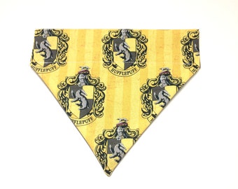 Pet Accessory - Hufflepuff House Crest - Over-the-Collar - Custom - Bandana, Bow Tie, Neck Tie, Flower