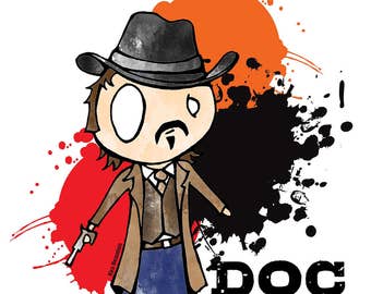 PRINT Doc Holliday Character Illustration - Wynonna Earp
