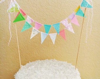 Bunting Cake Topper, Cake Topper Bunting, Smash Cake Topper, Cake Garland, Circus Cake Topper, Cake Banner Topper, Pastel Rainbow Birthday