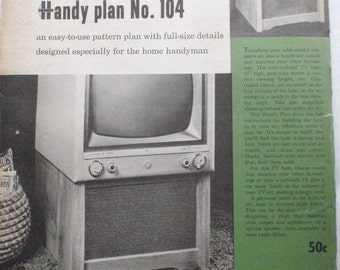 1950's Woodworking Plans - Better Homes and Gardens Handy Plan 104, Television Base, Unopened