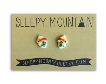 Steve Zissou Stud Earrings - Wes Anderson Bill Murray Earrings