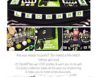 Video Game Party |Gamer Party | Arcade Birthday | Video Game Birthday Party | Personalized Printable | Full party