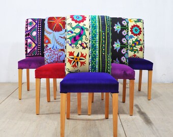 6 x Suzani dining chairs