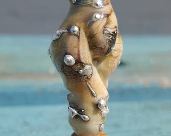 Glass Goddess Statue - Lampwork Goddess Bead, Unusual Beads, Goddess Sculpture SRAJD, GBUK, fhf
