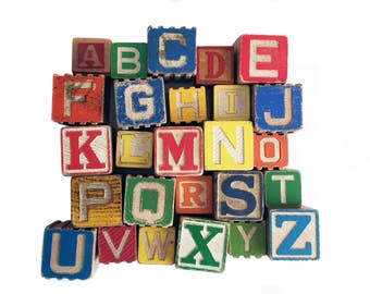 wooden letter blocks for nursery