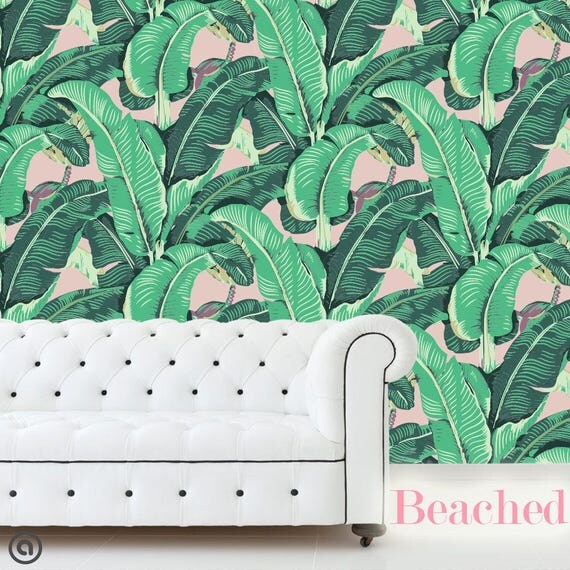 etsy Banana Leaf Removable Wallpaper Peel & Stick Self Adhesive