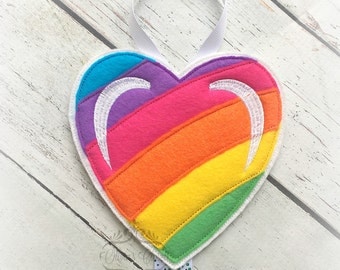 Rainbow Heart Hair Bow Holder Heart Holder for Hair Clips/ Pins OR Headbands