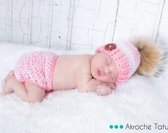 Serenity Kit. Baby hat and diaper cover (made to order)