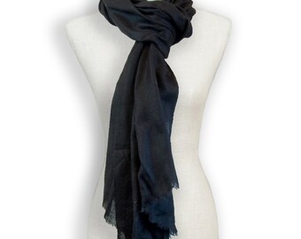 Cashmere black pashmina wrap, evening wrap Christmas gift for mother, kashmir shawl 7th anniversary gift for her, birthday gift for grandma