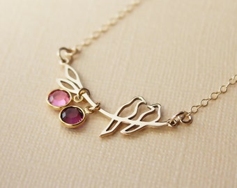 Birthstone necklace for mom gift for new mom