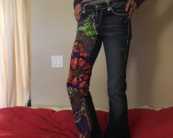 Floral Patchwork Jeans