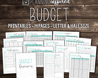 50% OFF Budget Printables, Printable Budget Planner, 14 Pages Included in both Letter & Half Letter Size, EDITABLE, Instant Download