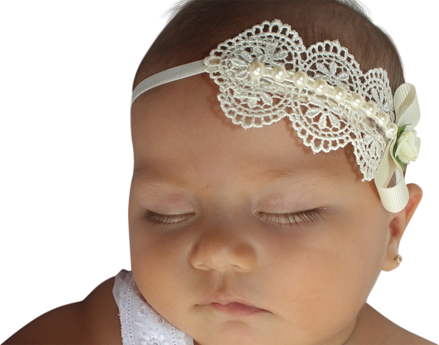Baptism Headpiece Ivory Headband Lace Headband Baby