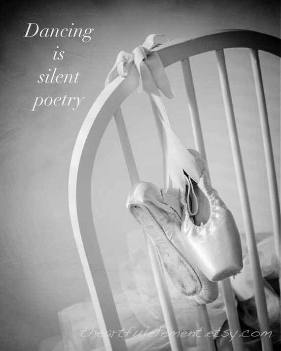 Dance quote art, Pointe shoes, Ballet art, Dance decor, Ballet decor, Girls room decor, Gift for dancer, Ballerina // Ballet Pointe shoes