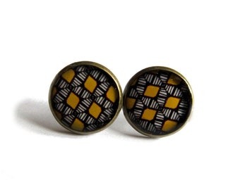 AFRICAN Earrings - BOHO Earrings - YELLOW earrings - Native Jewelry - Folk - Ethnic Earrings - Aztec Earrings - tribal earrings