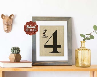 Gallery Wall Décor, Family Number Sign, Burlap Print, Flash Card Sign, Housewarming Gift, Farmhouse Décor, Family Sign, Fixer Upper