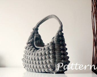 CROCHET PATTERN Crochet Bag Pattern Tote Pattern crochet purse woman bag, shopping bag, summer bag beach bag, handbag, crochet shoulder bag