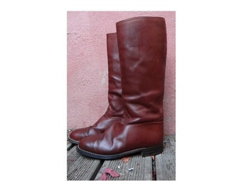 french vintage leather riding BOOTS //MEN's horse riding BOOTS // size eu 41-uk7-us men's 8