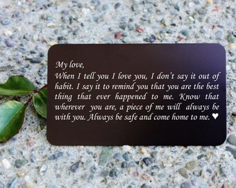 SHIPS FAST, Groom Gift From Bride, Personalized Wallet Card Insert, Groom Wedding Gift, Gift for Groom, Engraved Metal Wallet Insert for Him