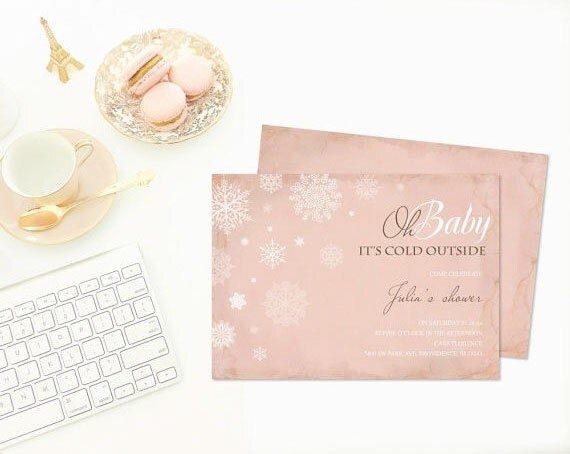  Pink, Oh Baby It39;s Cold Outside, DIY Invitation That Can Be Edited