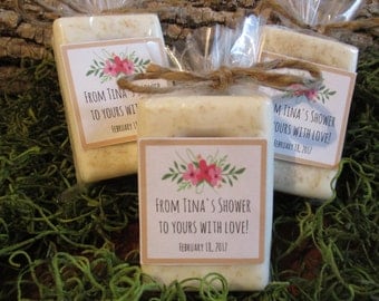 Bridal Shower Favor Personalized Rustic Baby Shower Favor Organic Soap Favor Bridal Shower Favor Soap Floral Soap Baby Shower Favor Floral