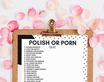 HEN PARTY GAME - Instant Download - Polish or Porn - Printable