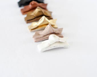 leather hair clips, YOU CHOOSE ONE, Baby Hair Clips, Leather bows, leather hair bows tiny baby bows, baby hair bows leather, 3 New Colors!!