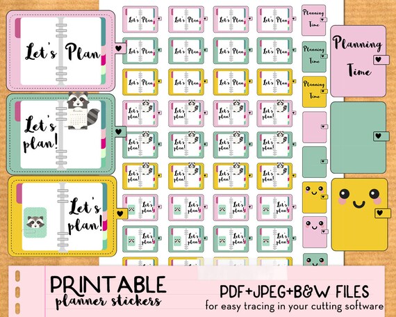 sticker journal printable stickers Plan Cute planner Printable time planner Planning