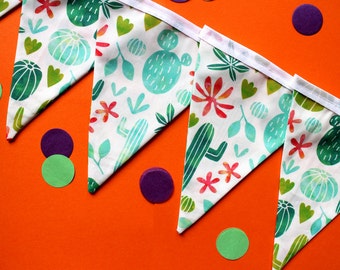 Cactus bunting - cactus banner - cactus garland - greenery garland - botanical print - greenery decor - cactus decor - botanical decor