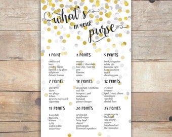 whats in your purse game bridal shower games party printables instant download party games bridal purse game wedding shower games - br60