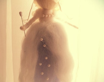 needle felted fairy,wool fairy,waldorf inspired,soft sculpture,winter fairy