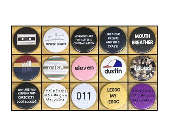 Stranger Things Inspired Pin Badges & Magnets