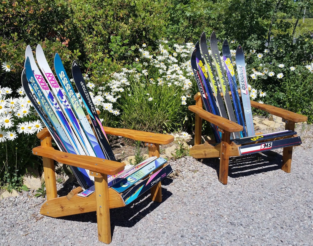 Adirondack ski chair made from upcycled reclaimed alpine snow