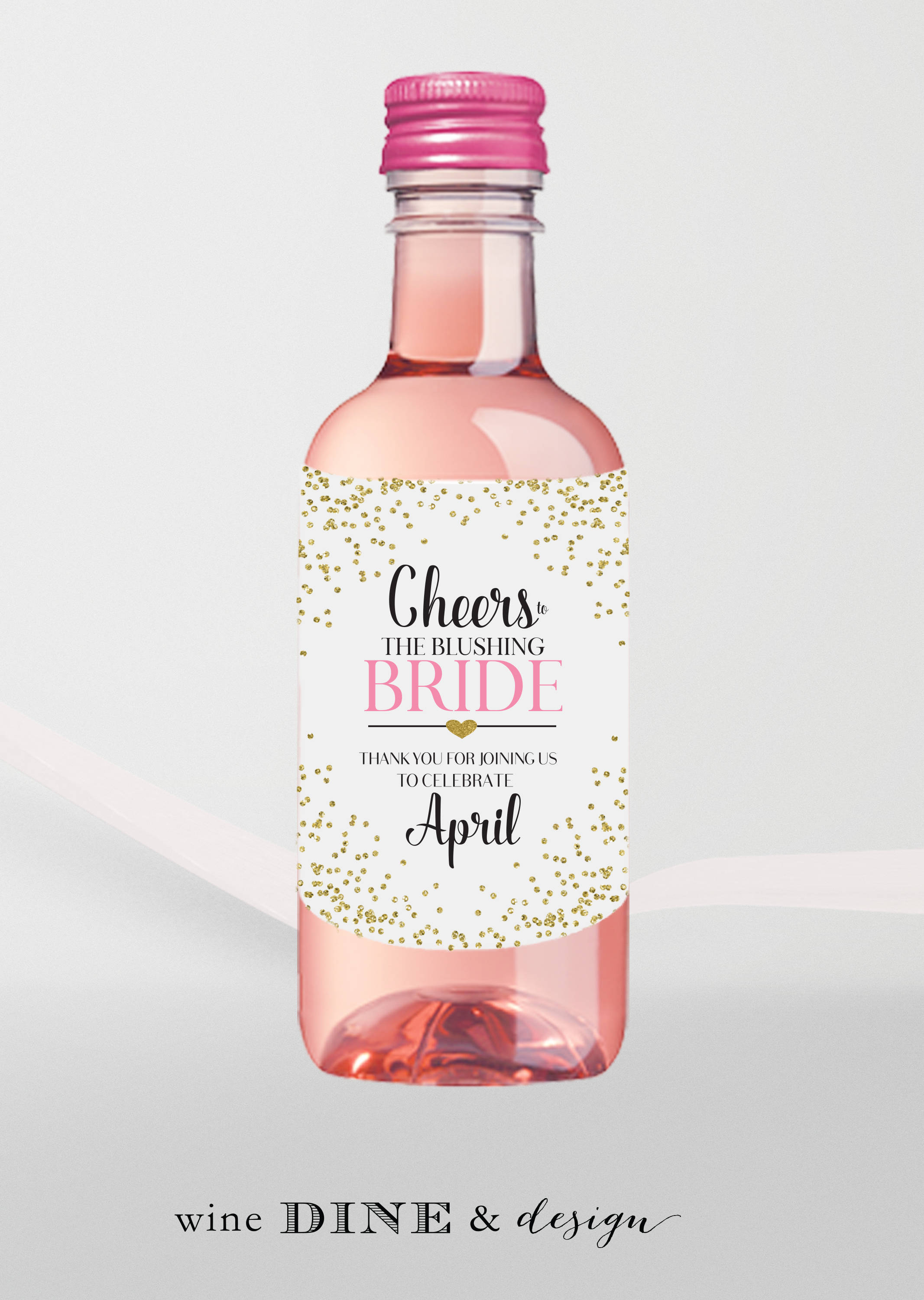 Mini Wine Bottle Labels Bridal Shower Favor